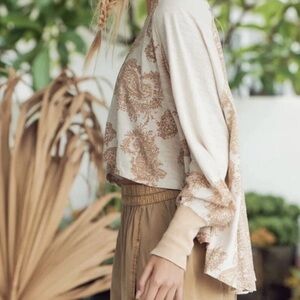 Free People True Perfection Cotton Tee in Almond Milk NWT